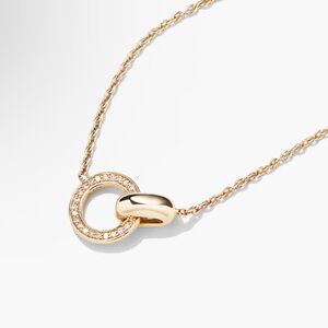 NWT! MEJURI PAVÉ 14K GOLD DIAMOND LINKED NECKLACE  Adjustable 16”-18”